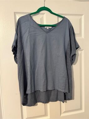 Chico's Slate Blue V-Neck Layered Tunic